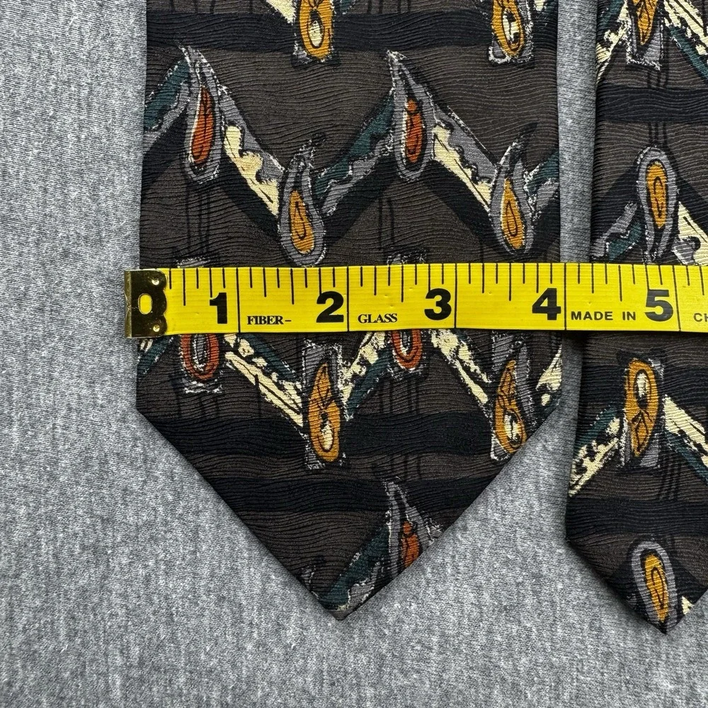 Robert Talbott Omaggio‎ Silk Tie Gray Multi Color Geometric Necktie Italy Drops